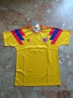  Colombia Adidas Maglia Calcio Storica vintage Giallo Valderrama 10 Italia 90 