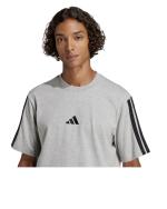 adidas Single Jersey 3-Stripes Cotton Men's Leisure T-Shirt Grey Black