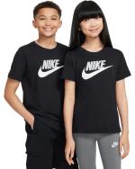 T-shirt Leisure Nike Kids Boys NSW Tee Futura HBR Cotton Crewneck Black White