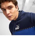 Puma Essential Block x TAPE Hoodie Fleece Mens Blue Black