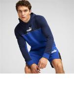 Puma Essential Block x TAPE Hoodie Fleece Mens Blue Black