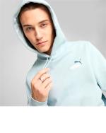 Puma Essentials Two-Colour Small Logo Cotton Men's Hoodie Light Blue
