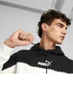 Puma Essential Block x TAPE Hoodie Fleece Mens White Black