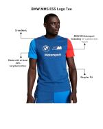 T-shirt leisure puma BMW MMS ESS Logo Tee Crewneck Cotton Blue