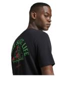 T-shirt Leisure Adidas T-shirt Lounge Pizza Graphic Crewneck Cotton jersey black unisex