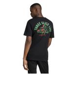 T-shirt Leisure Adidas T-shirt Lounge Pizza Graphic Crewneck Cotton jersey black unisex