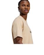  T-shirt tempo libero UOMO Adidas Beige Linear Single Jersey Cotone 