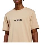  T-shirt tempo libero UOMO Adidas Beige Linear Single Jersey Cotone 