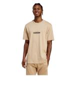  T-shirt tempo libero UOMO Adidas Beige Linear Single Jersey Cotone 