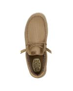  Scarpe Casual Mocassini UOMO Hey Dude Wally Sport Mesh marroncino tan white 