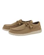  Scarpe Casual Mocassini UOMO Hey Dude Wally Sport Mesh marroncino tan white 