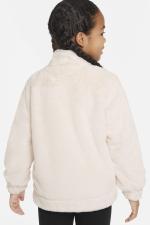 Nike BIG SWOOSH FAUX FUR JACKET GIRL White