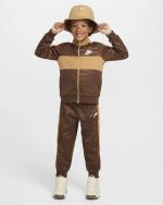 Nike Textured Club Knit Kids Unisex Brown Tracksuit
