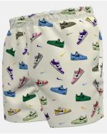  Costume da Bagno UOMO Nike Shorts Pantaloncini 5 VOLLEY SHORT Sneak Bianco 