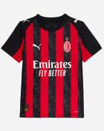  Ac Milan Puma Maglia Calcio Ragazzo Bambino Rosso Nero 2025 26 maniche corte 