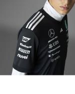  Mercedes AMG Adidas Maglia piloti Formula 1 Nero Poliestere maniche corte 2025 
